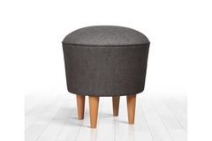 Sandy Poef met Houten Poten, Grijs