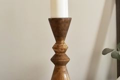 Cairee Wooden Candlestick Holder, Walnut