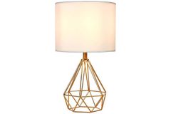 Diamond Tafellamp, Creme en Goud