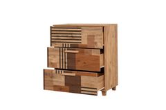 Leva Colorblock Chest of Drawers, Walnut