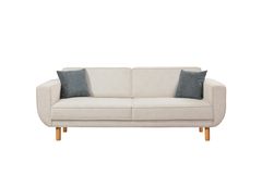 Larus 3-Zitsbank, Creme, Natuurlijke Poten
