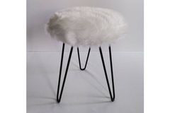 Impala Pluche Poef, Wit