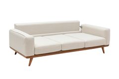 Natur 3-Zitsbank, Creme (Kleurkeuze Stof In Showroom)