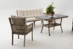 Pirus Rattan 3+1+1 Tuinloungeset, Beige
