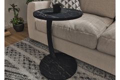 Nyoka Rolling Side Table, Black