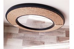 Wood Ronde Wandspiegel 57 cm, Zwart