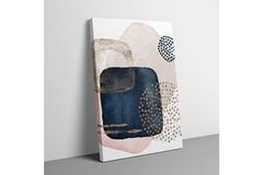 Minimal Pattern with Gold Details Art Print, Triptych