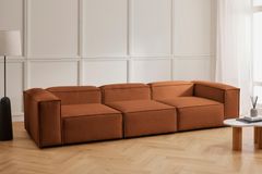 Frid Linnen 3-Zitsbank, Steenrood