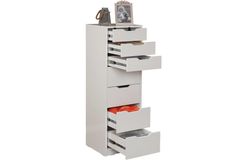 Flow Hoge Ladekast met 7 Lades, Hoogglans Wit