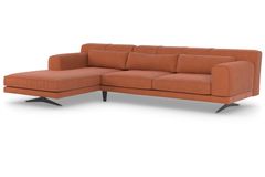 Jivago Corner Sofa Left Chaise, Rust Orange
