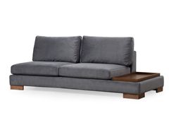 Tulip Modulaire Hoek, Rechts Drievoudige Module met Tafel, Grijs