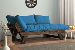 Woodesk Aller Massief 2-Zitsbank, Blauw en Bruin