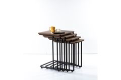 Mono C Bijzettafel, 4 Dlg, Barok Walnoot