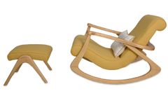 Asien Schommelstoel, Asgrauw, Geel en Natuurlijke Kleur