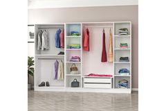 Medway Tideway 6 Door Wardrobe, White