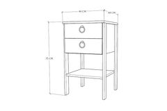 Roze Nachtkastje met 2 Lades, Wit