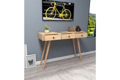 Woodface Rolls Houten Consoletafel, Beige