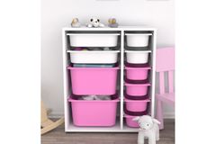 Moiwa Children's Toy Storage, Pink & White