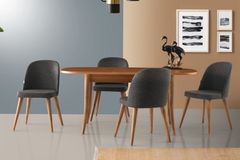 Sortie Ovale Tafel en Donau Stoelenset, 130x75 cm