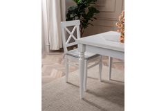 White Eettafelset met Bank, 110x70 cm