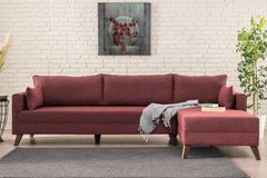 Bella Soft Mini Hoekbank Rechts, Wijnrood