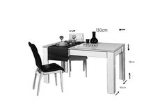 Oblo Uitschuifbare Eettafel, Wit Hoogglans