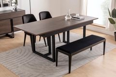 Line Eettafel, Walnoot en Zwart