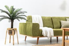 Merina 3-ZitsbankIn Linnen Stof Stof, Groene en Gele