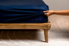 Ranforce Fitted Sheet, Single Size, Navy