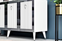 Bare Sideboard, White & Silver