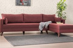 Bella Soft Mini Hoekbank Links, Wijnrood