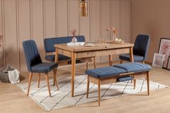 Vina 4-6 Seat Extendable Dining Table, Oak