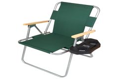 Seria Folding Chair with Glass Holder, Green