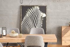 Zebra Art Print with Frame, Medium