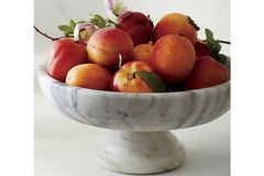 Lorie Marble Fruit Bowl, White