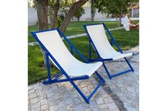 Chillong Reclining Chaise Lounge Chair, Blue
