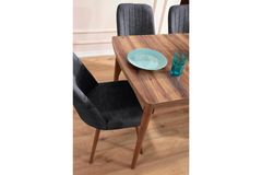 Lydiana Eettafelset voor 6 Personen, 140x80 cm, Antraciet