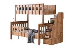 Deluxe Stapelbed, 90x200 cm, Walnoot