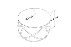 Tubihome Planet Salontafel, Zilver, Zwart Glas