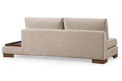 Tulip Modulaire Hoek, Rechts Drievoudige Module met Tafel, Ecru