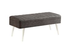 Vina Stoffen Bank Met Opbergruimte , Wit Antraciet 1053