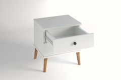 Luce Bedside Table, White