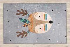 Caprice Deer Print Children Rug, 100 x 150 cm, Grey
