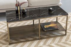Ulla Coffee Table, Black & Vintage Gold