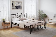 Pero Metalen Bedframe, 140x190 cm, Zwart