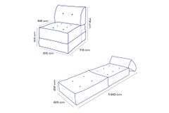 Mocca Opklapbare Fauteuil, Petrol