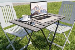 Bino Opklapbare Tuintafel, Rookgrijs