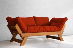 Woodesk Aller Massief 2-Zitsbank, Rood en Natuurlijke Kleur