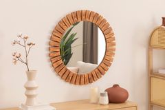 Wood Ronde Houten Wandspiegel, 90 cm