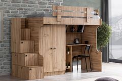 Viva Stapelbed met Kast en Bureau, 90x190 cm